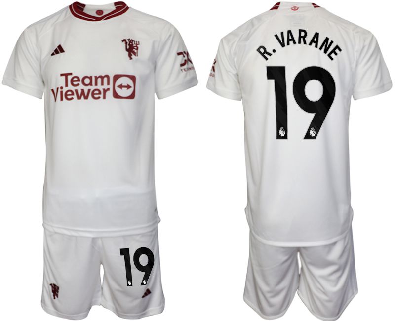 Men 2023-2024 Club Manchester United away white #19 Soccer Jersey